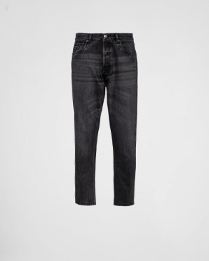 Prada Five-pocket Denim Jeans Negros | RVHO0016