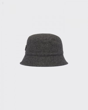 Prada Loden Bucket Hat Grises Oscuro | TVEO0600