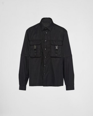 Prada Re-nylon Shirt Negros | BOAS2152
