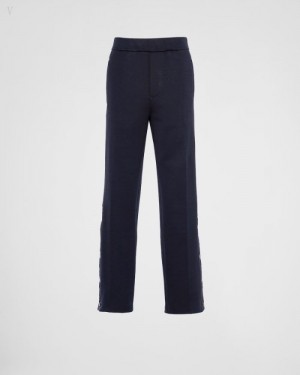 Prada Technical Algodon Pants Azules | UQKP6729